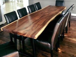 Escazu XL Double Live Edge Table with solid guanacaste wood